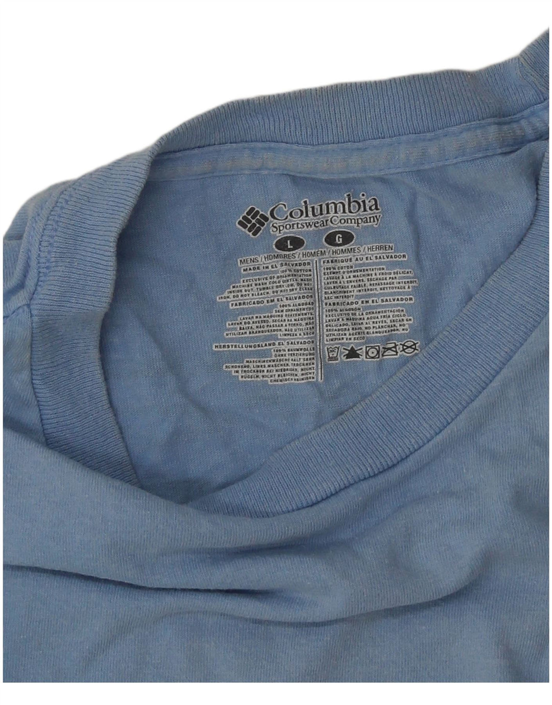 T-shirt grafica da uomo COLUMBIA Top grande in cotone blu