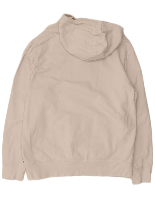 Levi's Felpa con cappuccio grafica da donna UK 14 Grande stampa animalier bianca