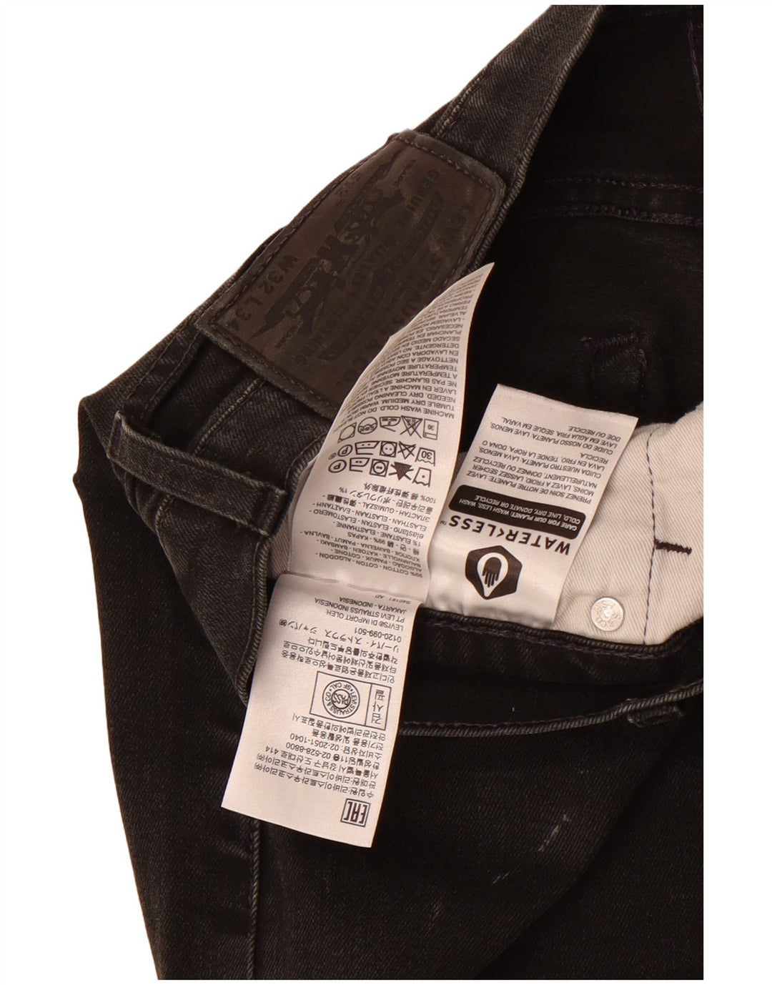 Jeans Levi's da uomo 511 slim affusolati W32 L34 cotone nero