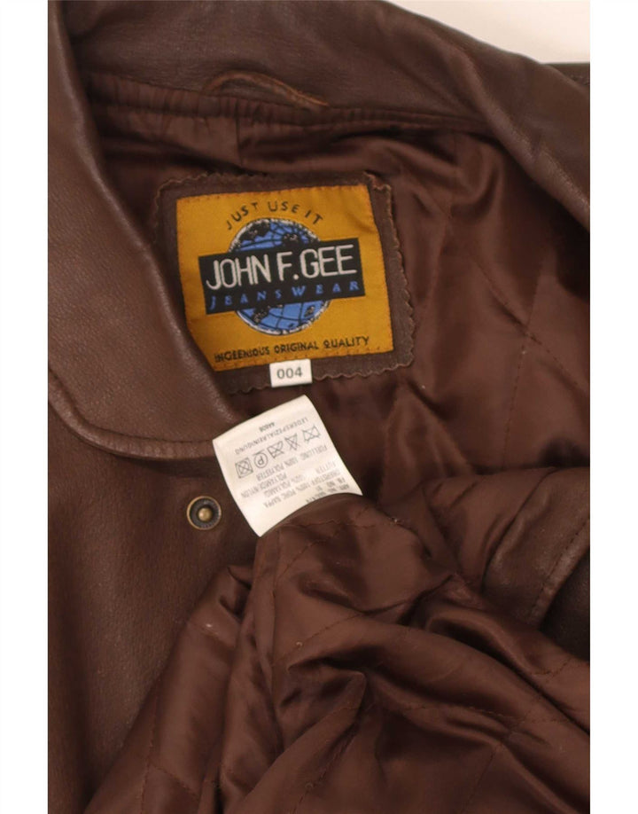Gilet in pelle da uomo John F Gee UK 38 Marrone medio