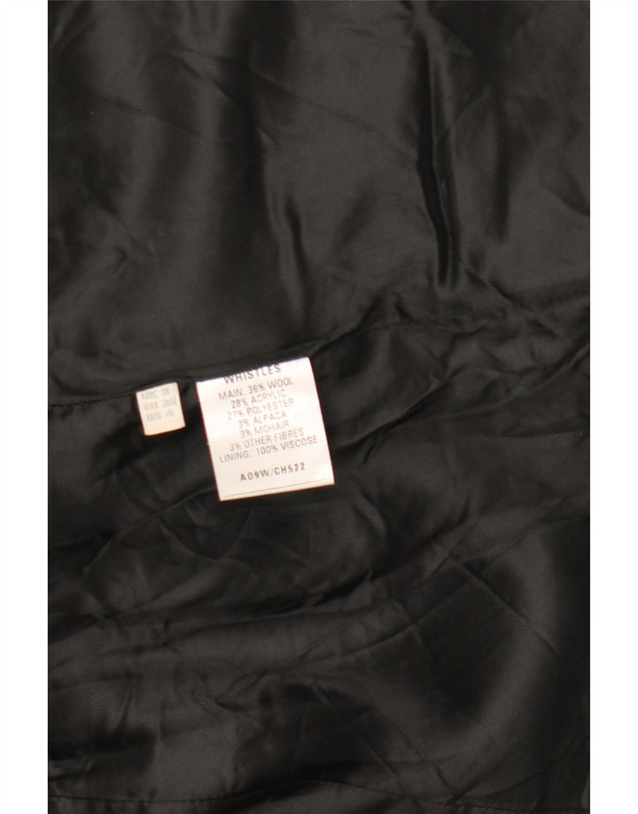 Soprabito oversize da donna Whistles UK 8 piccolo in lana a spina di pesce grigia