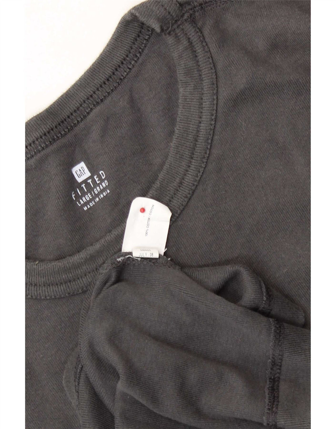 Gap Top aderente da uomo a maniche lunghe in cotone grigio grande