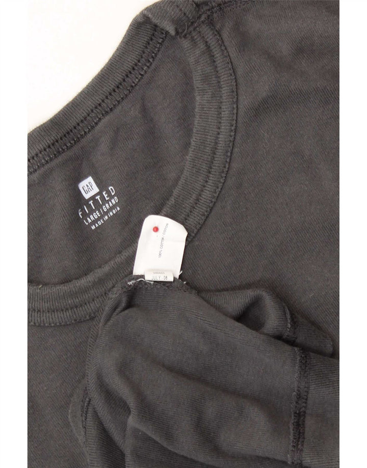 Gap Top aderente da uomo a maniche lunghe in cotone grigio grande
