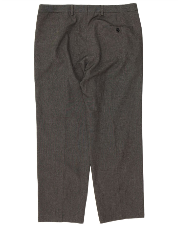 Pantaloni da abito vestibilità regolare Marks & Spencer da uomo W34 L29 poliestere grigio