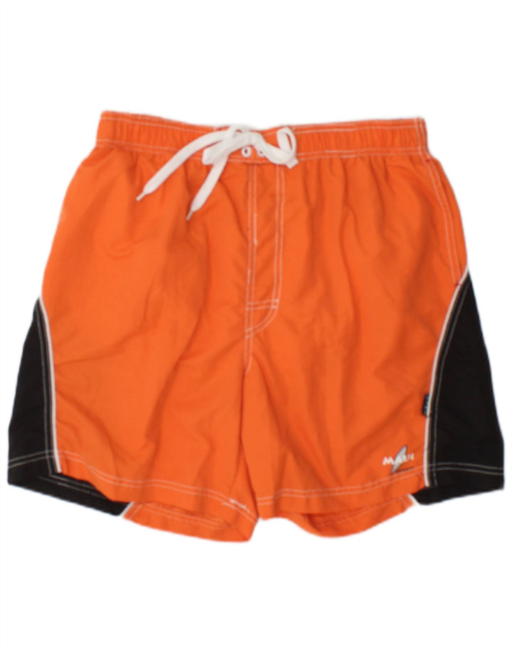 Pantaloncini da bagno da uomo Maui and Sons, grandi, in poliestere color block arancione