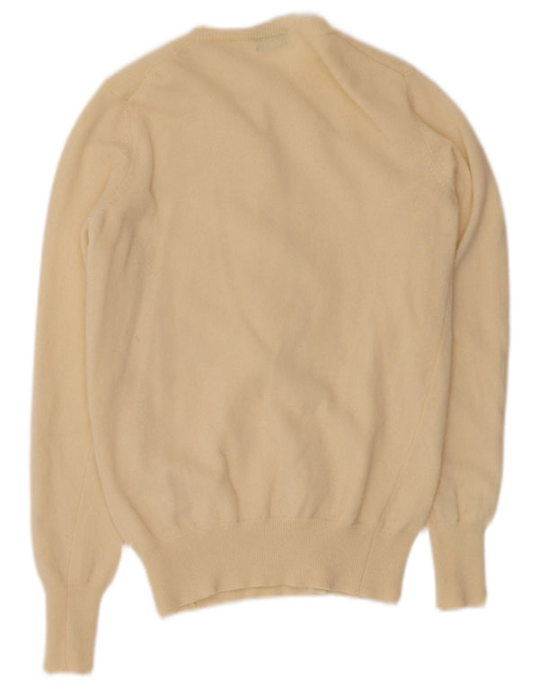 Maglione cardigan da donna Benetton UK 10 Small Beige Lana vergine