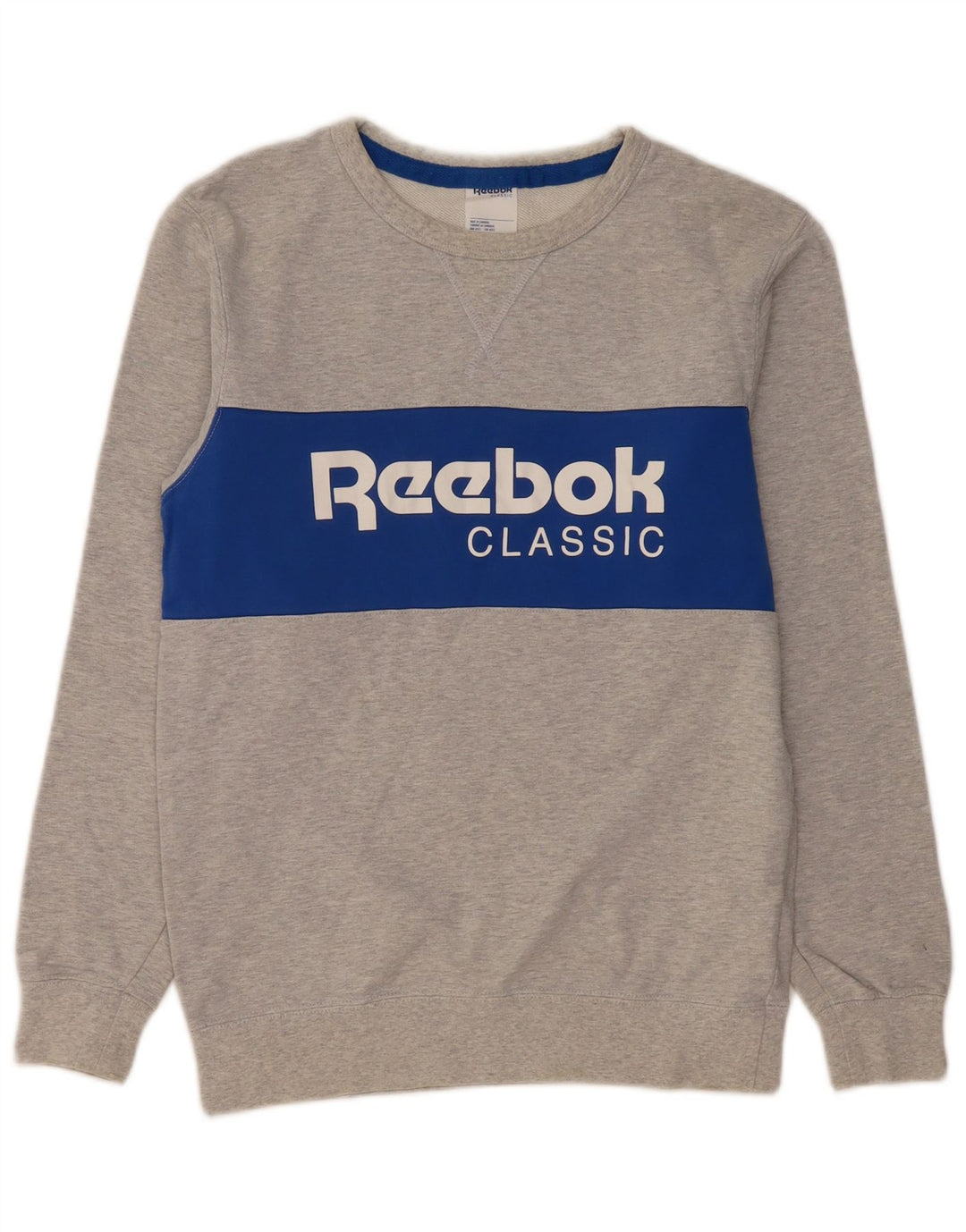 REEBOK Felpa con grafica da uomo Maglione piccolo in cotone color block grigio