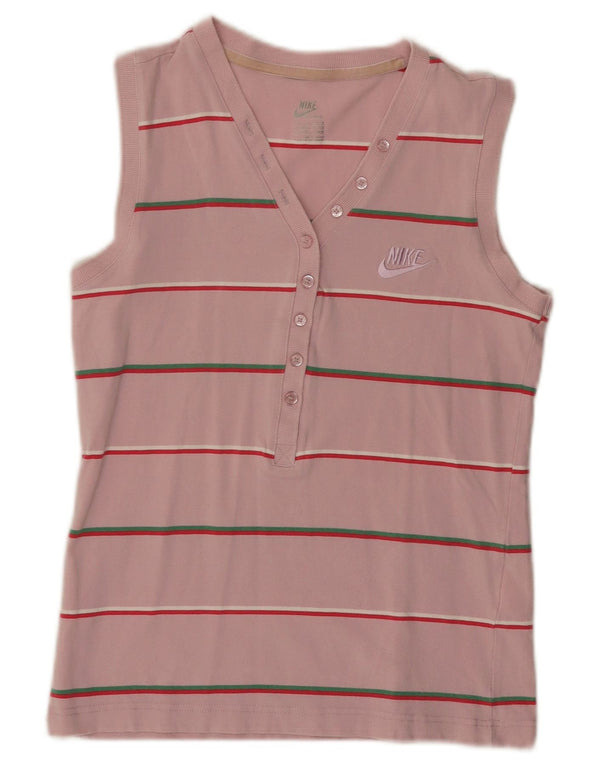 Canotta Nike da donna UK 14/16 cotone a righe grandi rosa