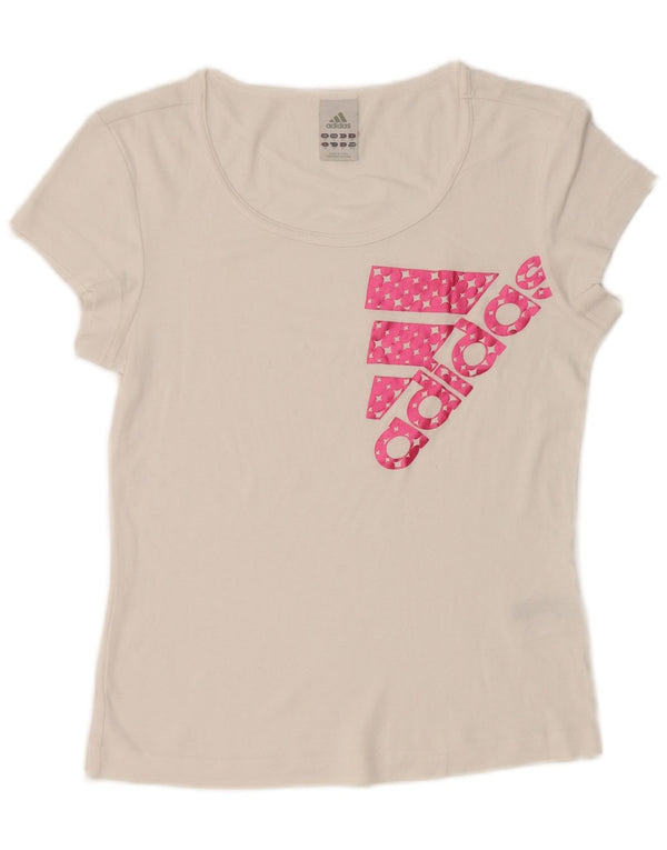 T-shirt grafica da donna Adidas Top UK 14 cotone bianco medio