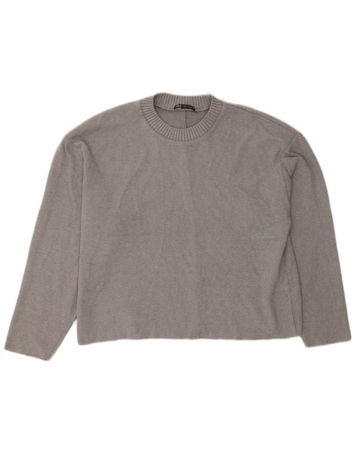 Top in camicetta ampia da donna Zara UK 14 Grigio medio