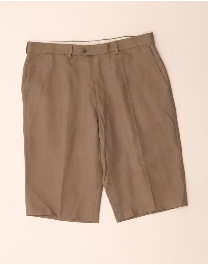 Pantaloncini chino da uomo Marks & Spencer W34 Large Beige Poliestere