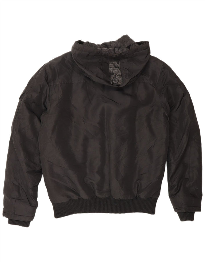 Giubbotto bomber con cappuccio da uomo Jack & Jones UK 36 Small Nero Poliammide