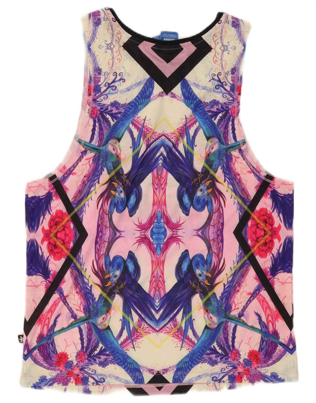 Canotta grafica da donna Adidas UK 8 piccola in poliestere multicolore