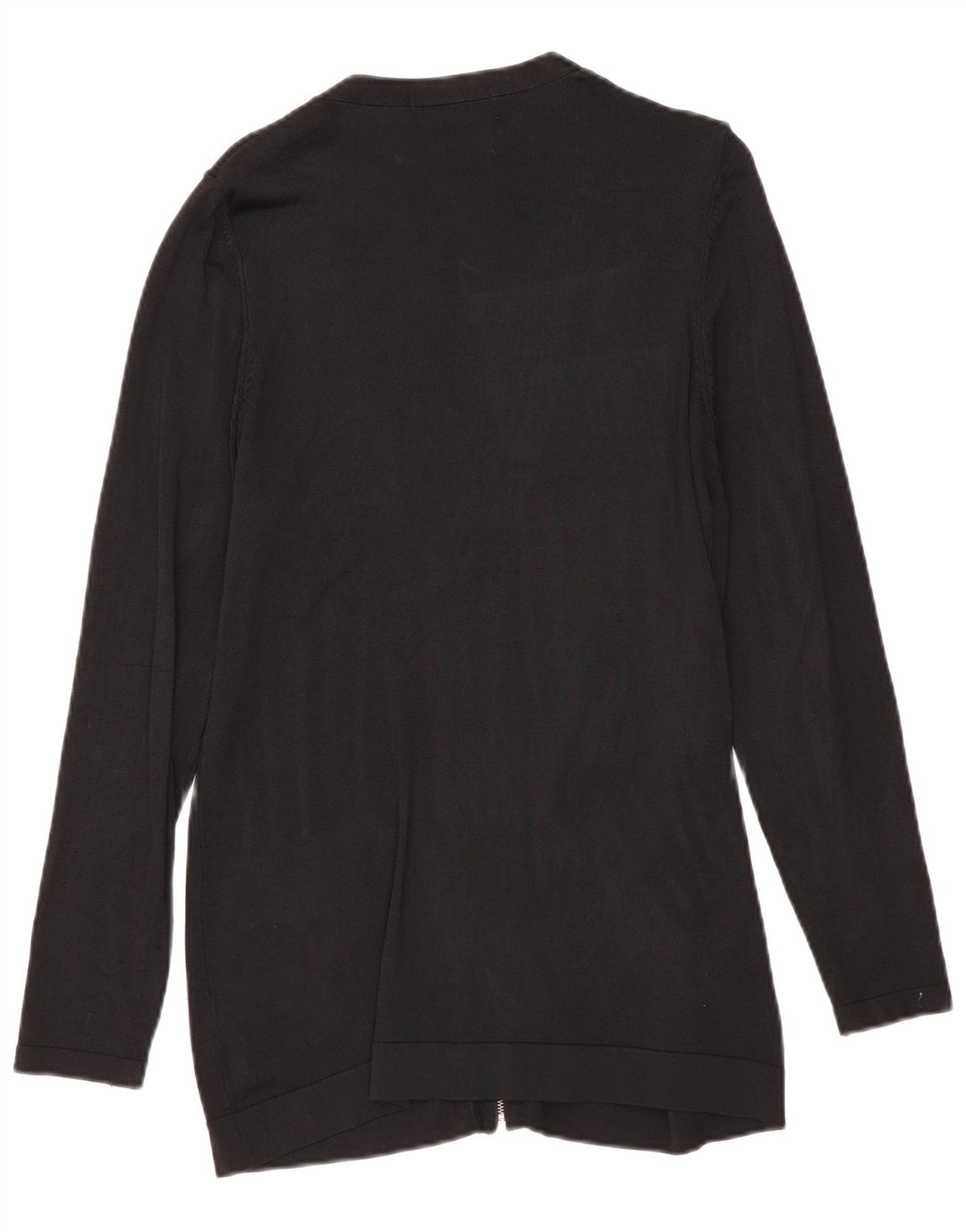 Maglione cardigan con zip intera Marks & Spencer da donna UK 12 viscosa nera media