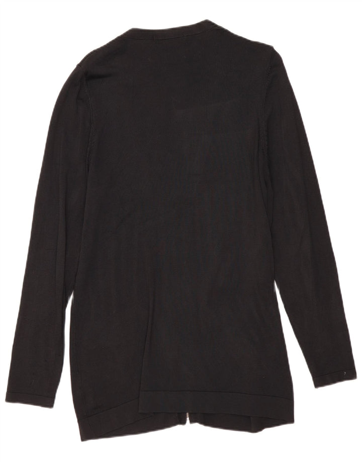 Maglione cardigan con zip intera Marks & Spencer da donna UK 12 viscosa nera media