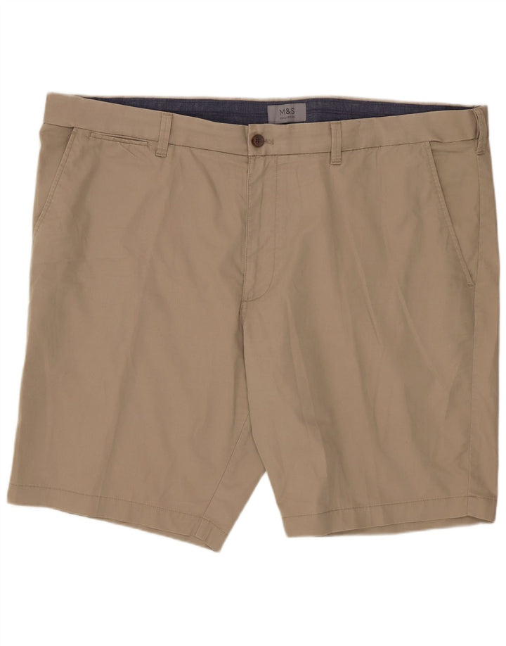 MARKS & SPENCER Pantaloncini chino da uomo W44 2XL Cotone beige