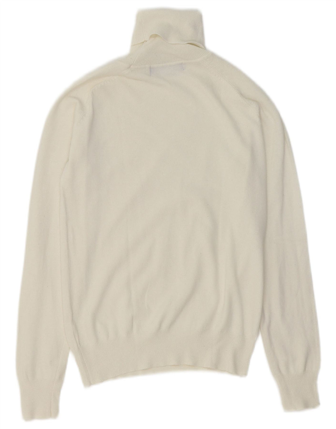 Maglione maglione collo alto da donna Zara UK 10 piccolo cotone bianco
