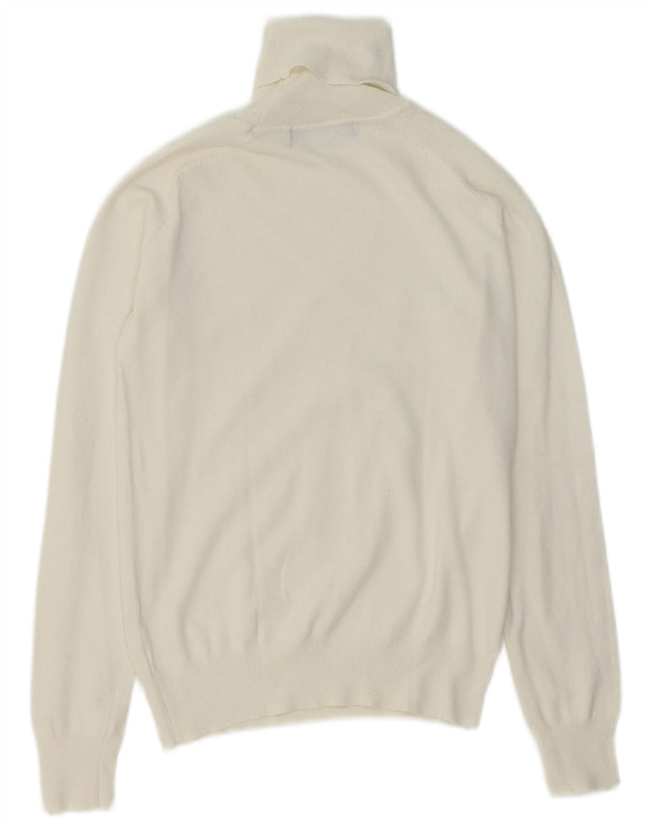 Maglione maglione collo alto da donna Zara UK 10 piccolo cotone bianco