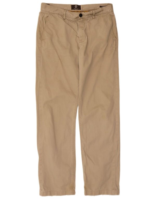 Timberland Mens Lynnwood Straight Chino Trousers W36 Large Beige Cotton