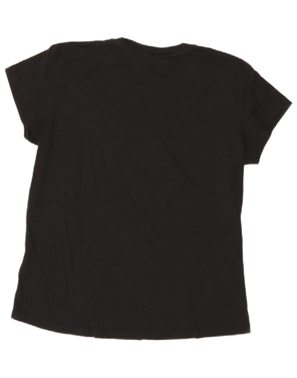 T-shirt grafica da donna Diesel Top UK 14 grande cotone nero