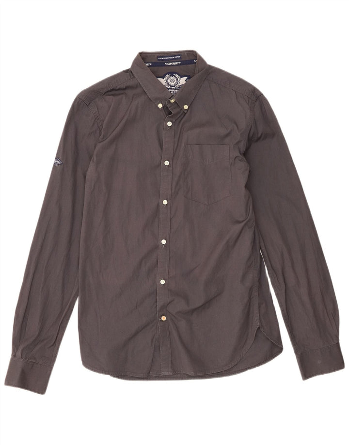 Camicia da uomo Superdry Large in cotone grigio