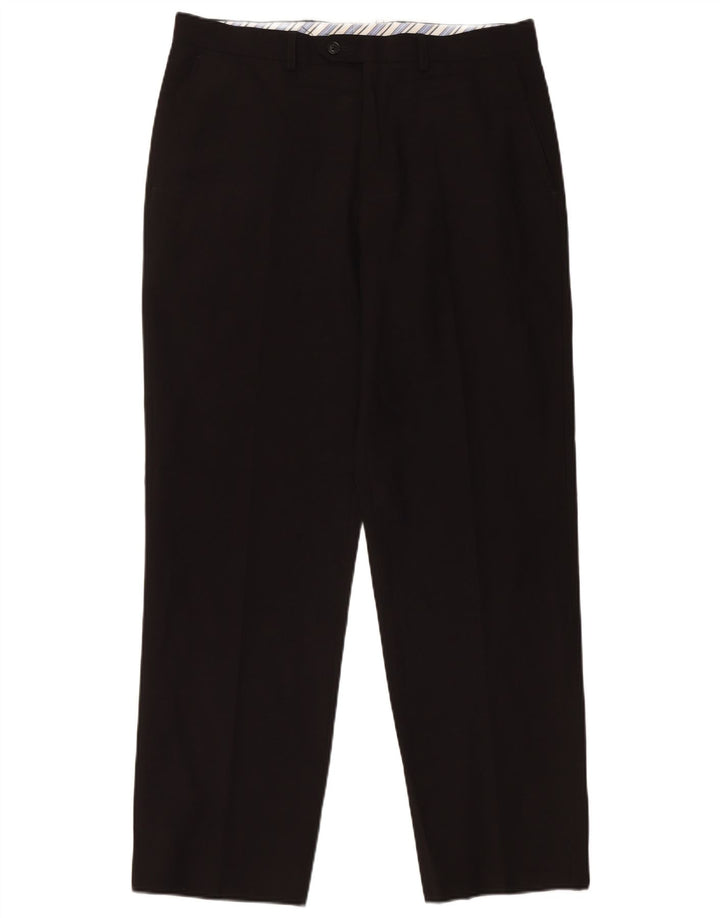 Pantaloni da abito su misura da uomo Marks & Spencer W34 L31 poliestere nero