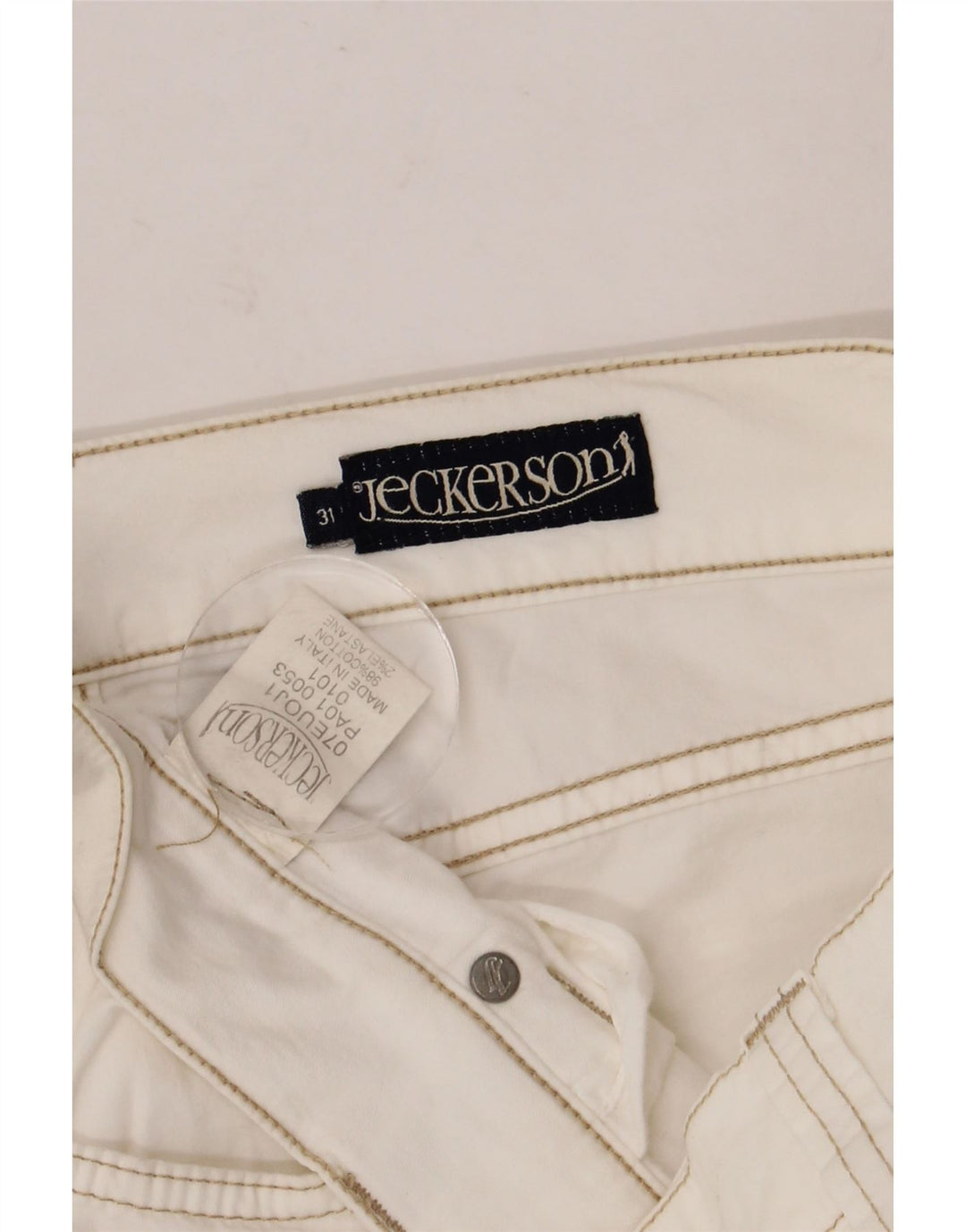 Jeans slim da donna JECKERSON W31 L34 cotone bianco