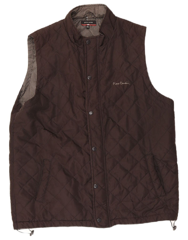 Gilet trapuntato da uomo Pierre Cardin UK 44 2XL Poliestere marrone