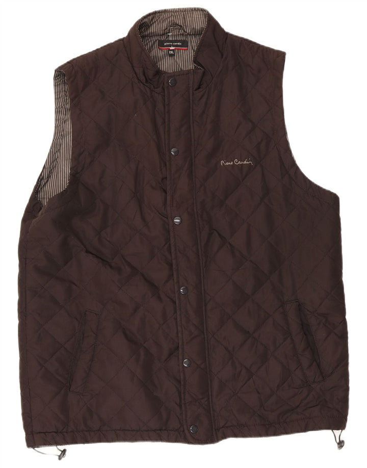 Gilet trapuntato da uomo Pierre Cardin UK 44 2XL Poliestere marrone