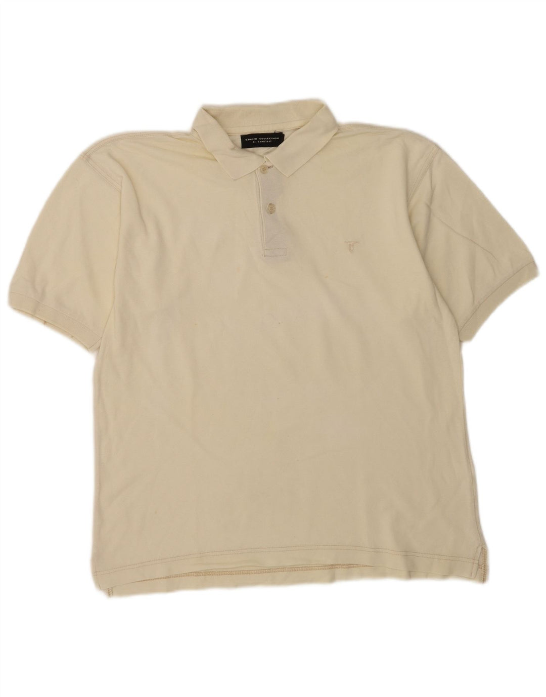Polo da uomo Conbipel in cotone bianco sporco medio