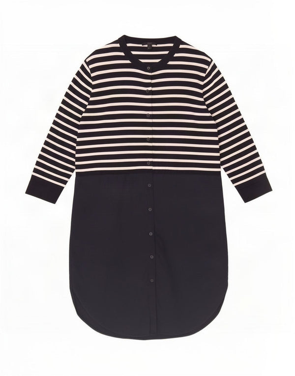 Abito camicia da donna con maniche a 3/4 Cos UK 6 XS blu navy a righe