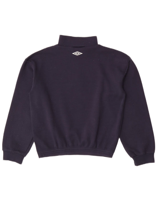Umbro Mens Crop Zip Neck Sweatshirt Jumper Small Navy Blue