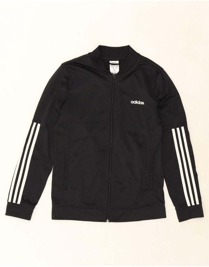 ADIDAS Womens Tracksuit Top Jacket UK 12/14 Medium Black Polyester Vintage Adidas and Second-Hand Adidas from Messina Hembry 