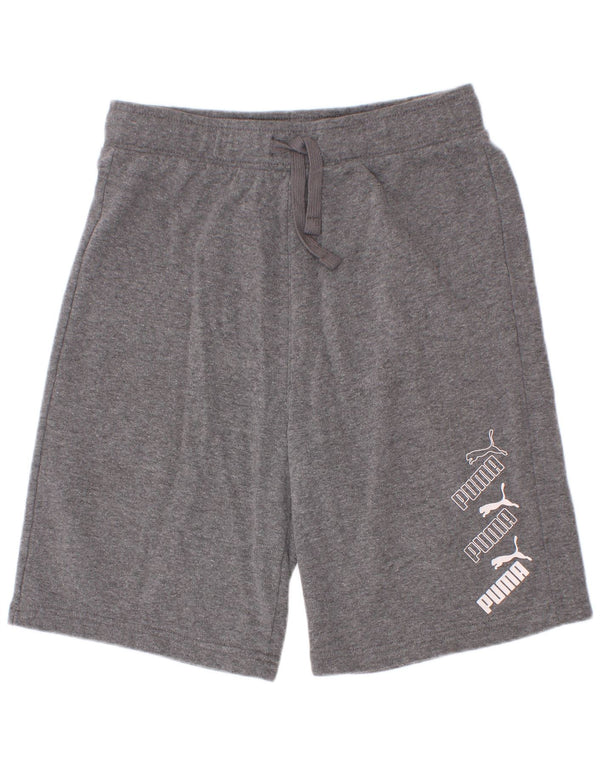 Pantaloncini sportivi Puma da ragazzo con grafica 14-15 anni, cotone grigio grande
