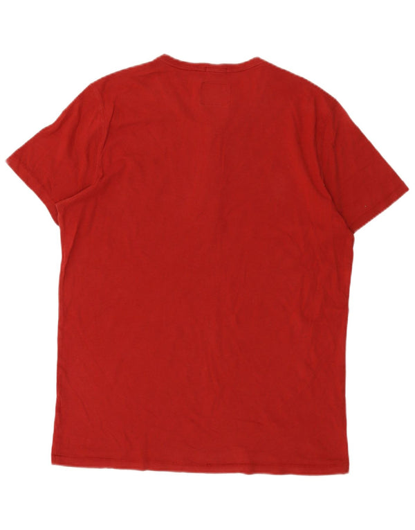 T-shirt da uomo Abercrombie & Fitch piccola in cotone rosso