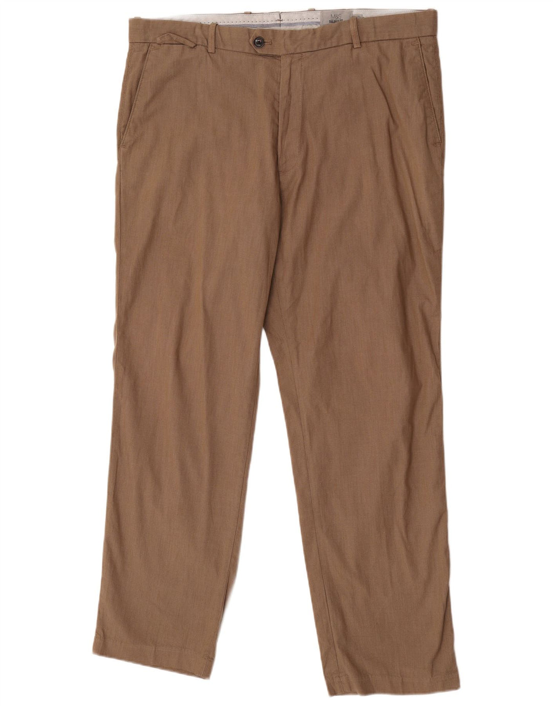 Pantaloni da abito dritti su misura da uomo Marks & Spencer W38 L31 Marrone