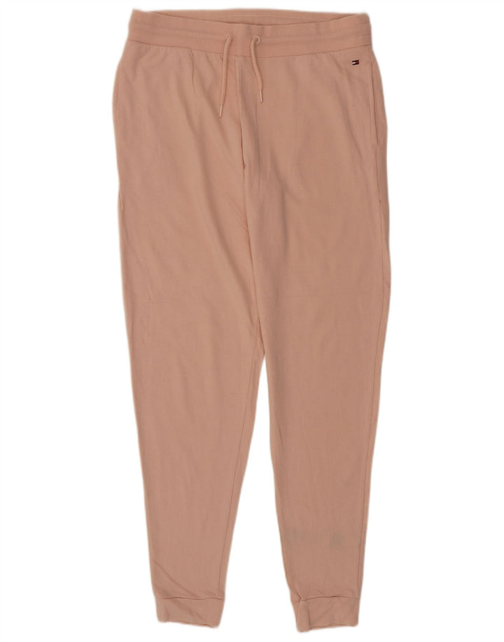 TOMMY HILFIGER Pantaloni da tuta da donna Joggers UK 14 Large Rosa Cotone