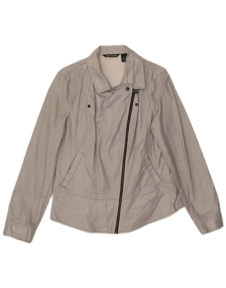 Giubbotto bomber da donna Dkny UK 12 cotone grigio medio