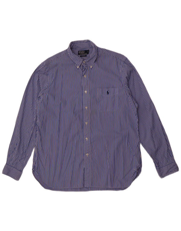 Polo Ralph Lauren Camicia da uomo su misura taglia 17 43 XL Cotone gessato blu