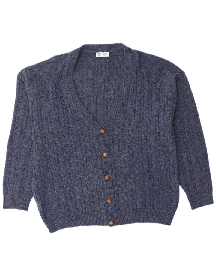 Maglione cardigan da uomo Imapier grande blu navy screziato