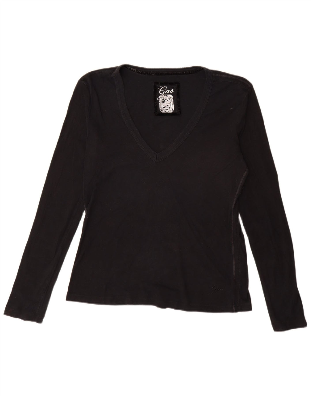 Top da donna GAS manica lunga UK 18 XL cotone nero
