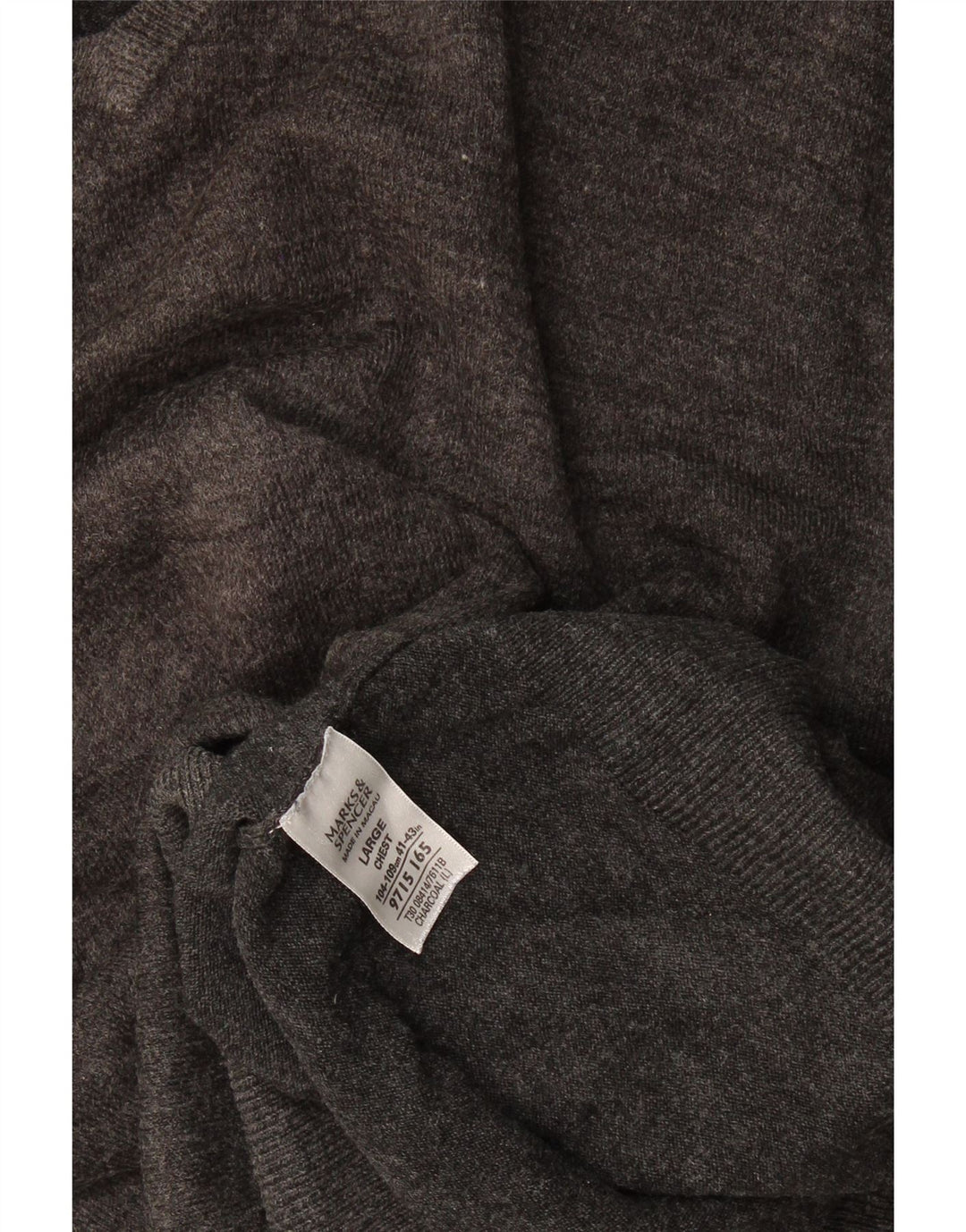 Maglione da uomo con scollo a V Marks & Spencer grande acrilico grigio