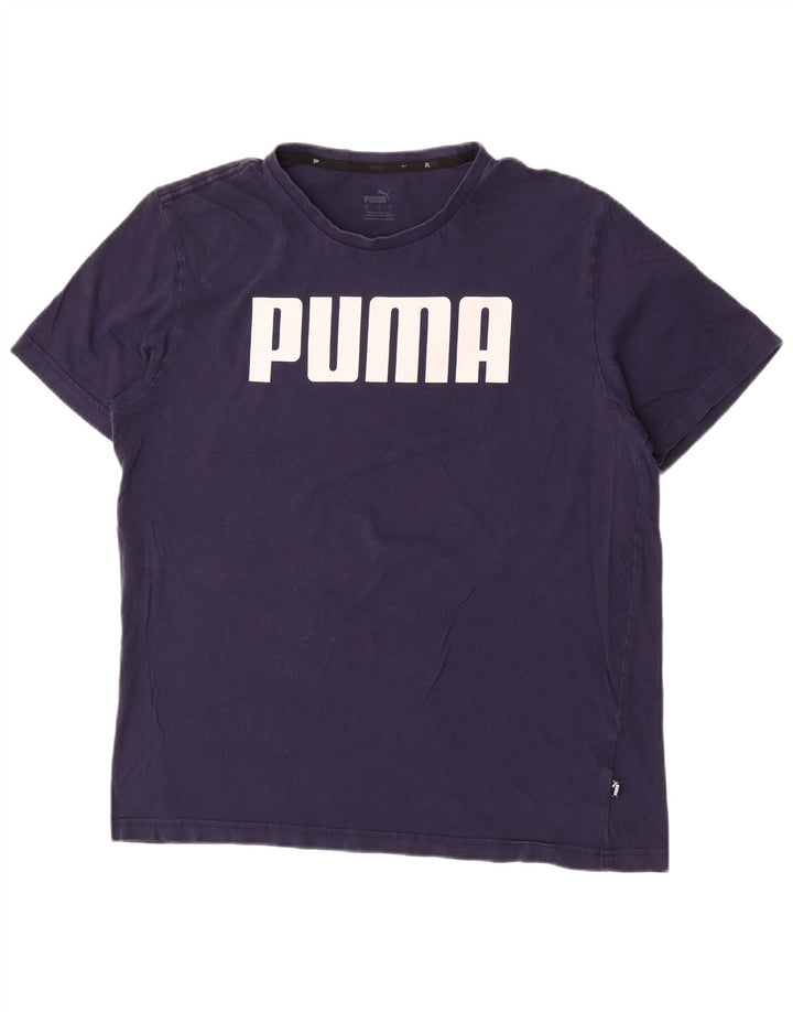 T-shirt grafica da uomo Puma Top Large Blu Navy
