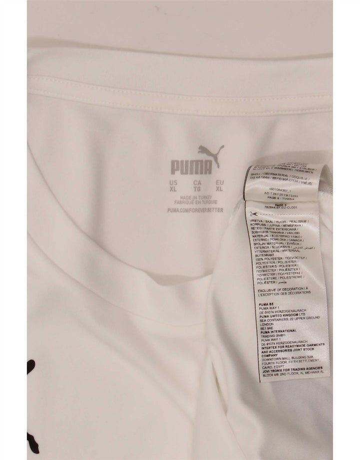 T-shirt grafica da uomo Puma Deutshland Top XL poliestere a righe bianche