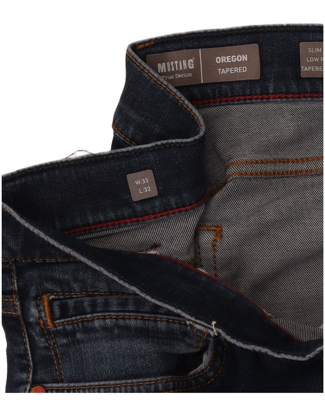 Jeans Mustang da uomo Oregon Bootcut slim fit affusolati W33 L32 Blu Navy