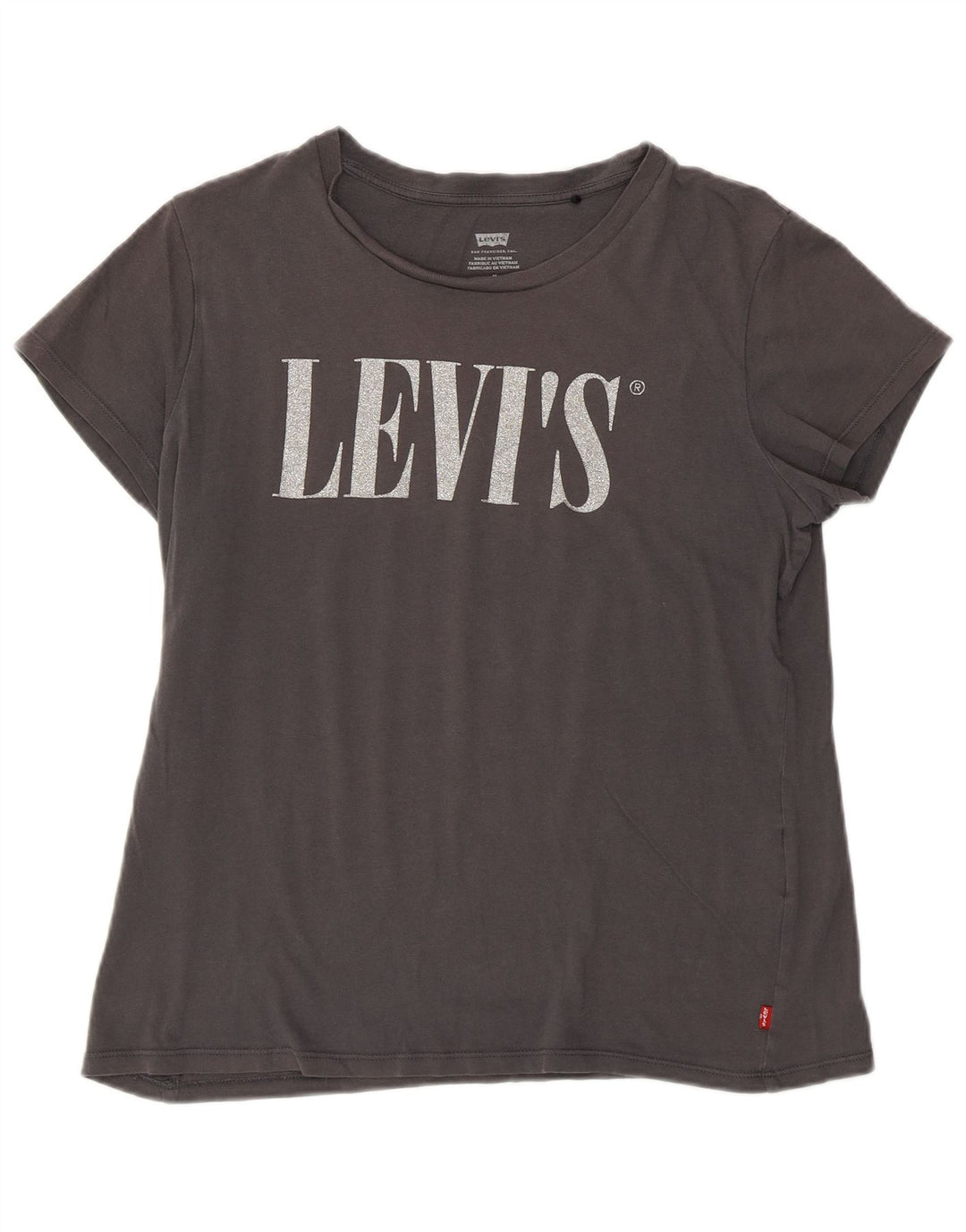 T-shirt grafica da donna Levi's Top UK 12 Cotone grigio medio