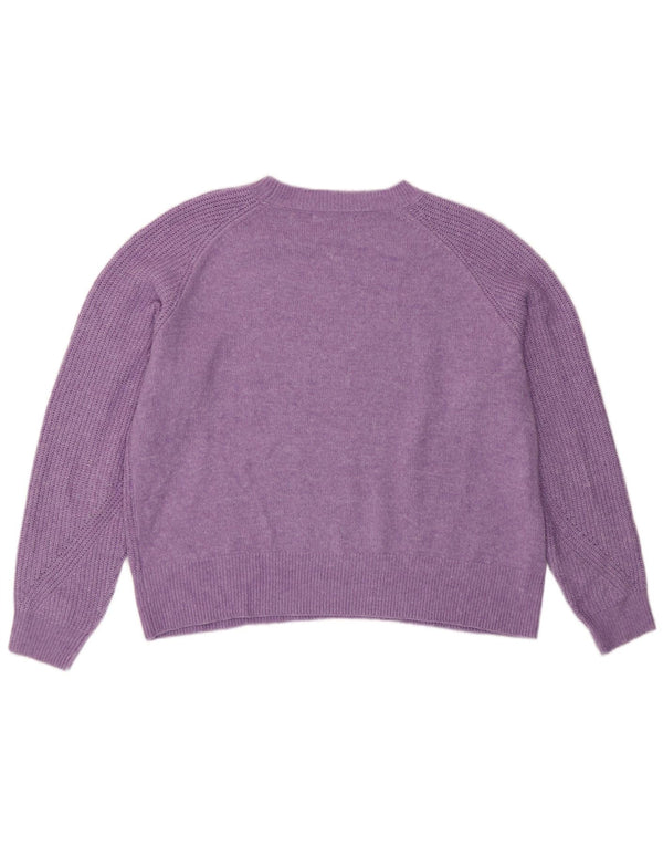 Maglione maglione girocollo da donna Marks & Spencer UK 16 grande viola