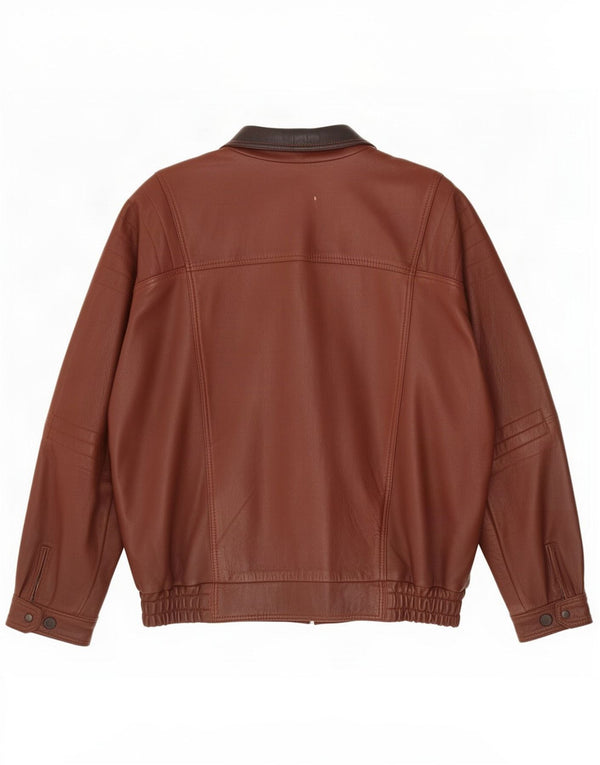 Giacca bomber in pelle da uomo vintage UK 40 grande marrone
