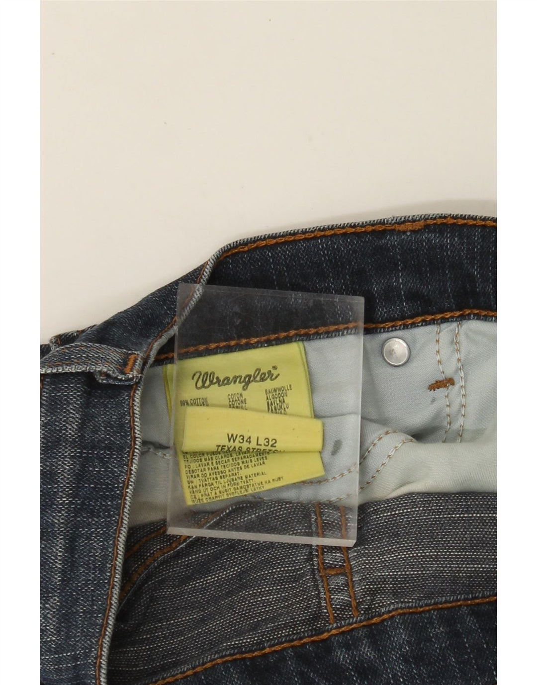 WRANGLER Jeans dritti elasticizzati Texas da uomo W34 L32 cotone blu