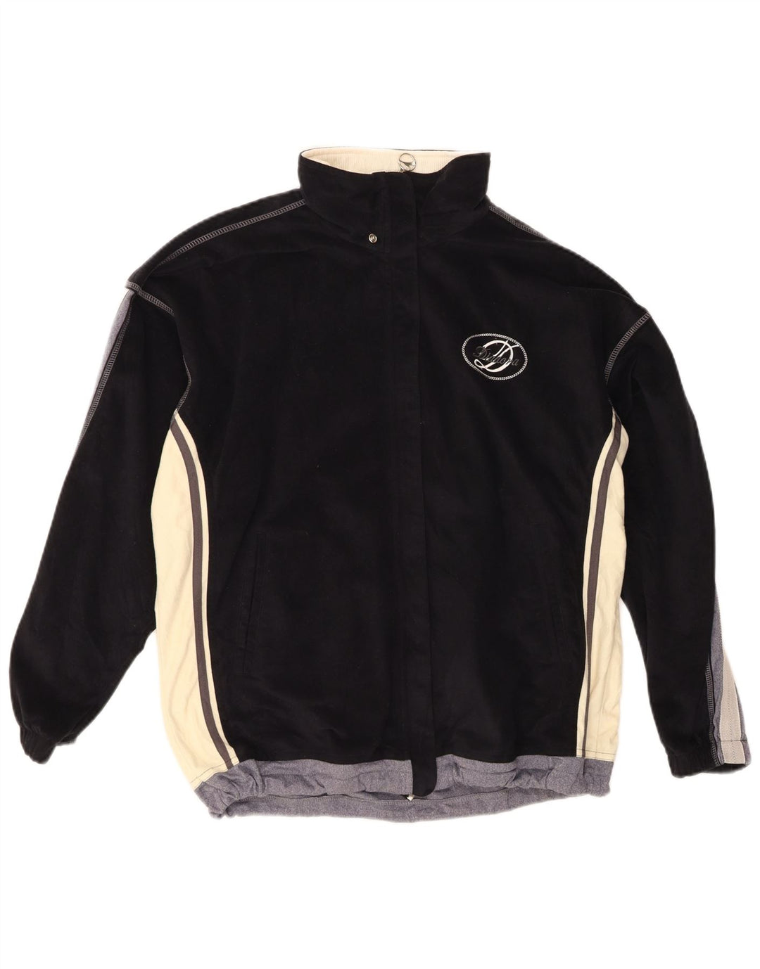 DIADORA Womens Tracksuit Top Jacket UK 14 Medium Black Colourblock
